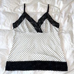 White House Black Market Camisole. Polka dot. Size L.
